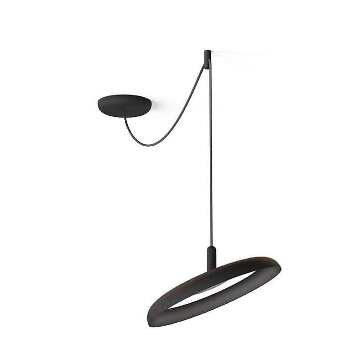 Pablo Designs Nivel Pendant Light 15" White + Forest Green