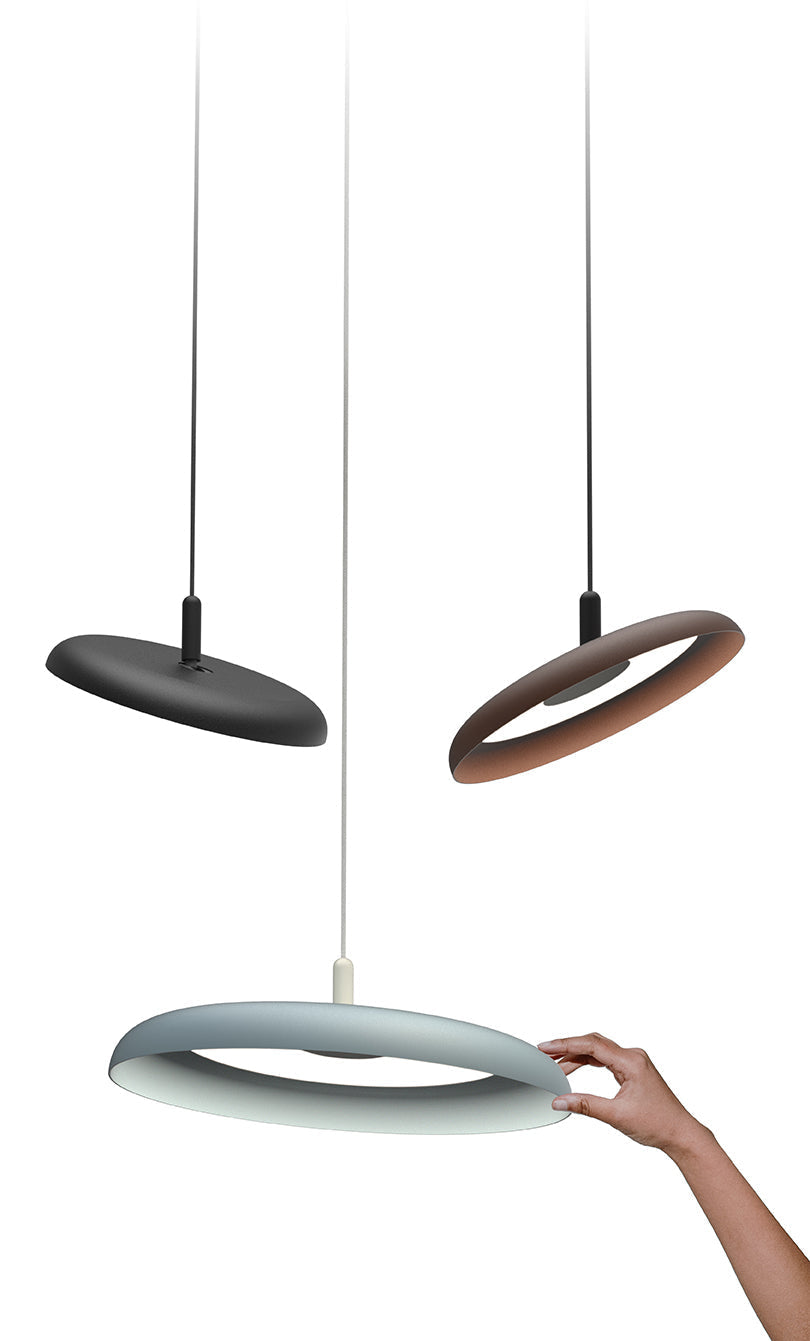 Pablo Designs Nivel Pendant Light 15" Graphite + Espresso