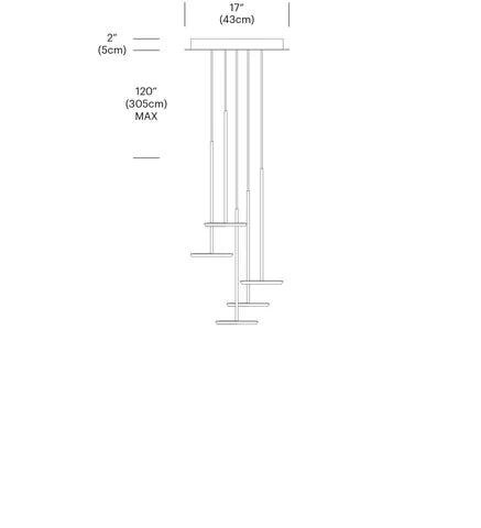 Pablo Designs Sky Solo 5 Light Chandelier 