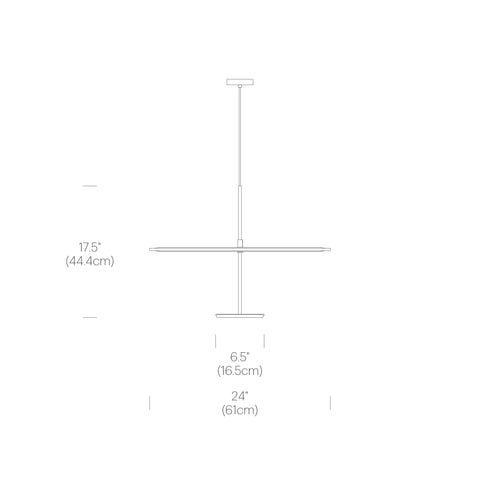 Pablo Designs Sky Sound Pendant Light 24" - Matte Black + Stone Grey