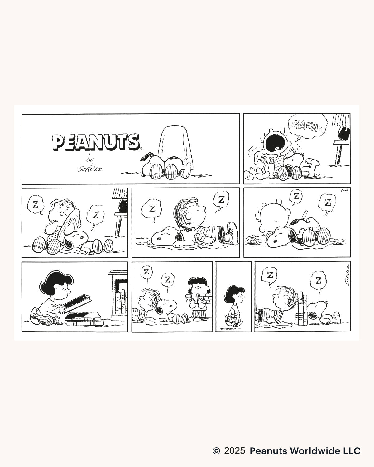 Maison Deux Peanuts Comic ZZZ Wool Blanket in Black/White – detail 5