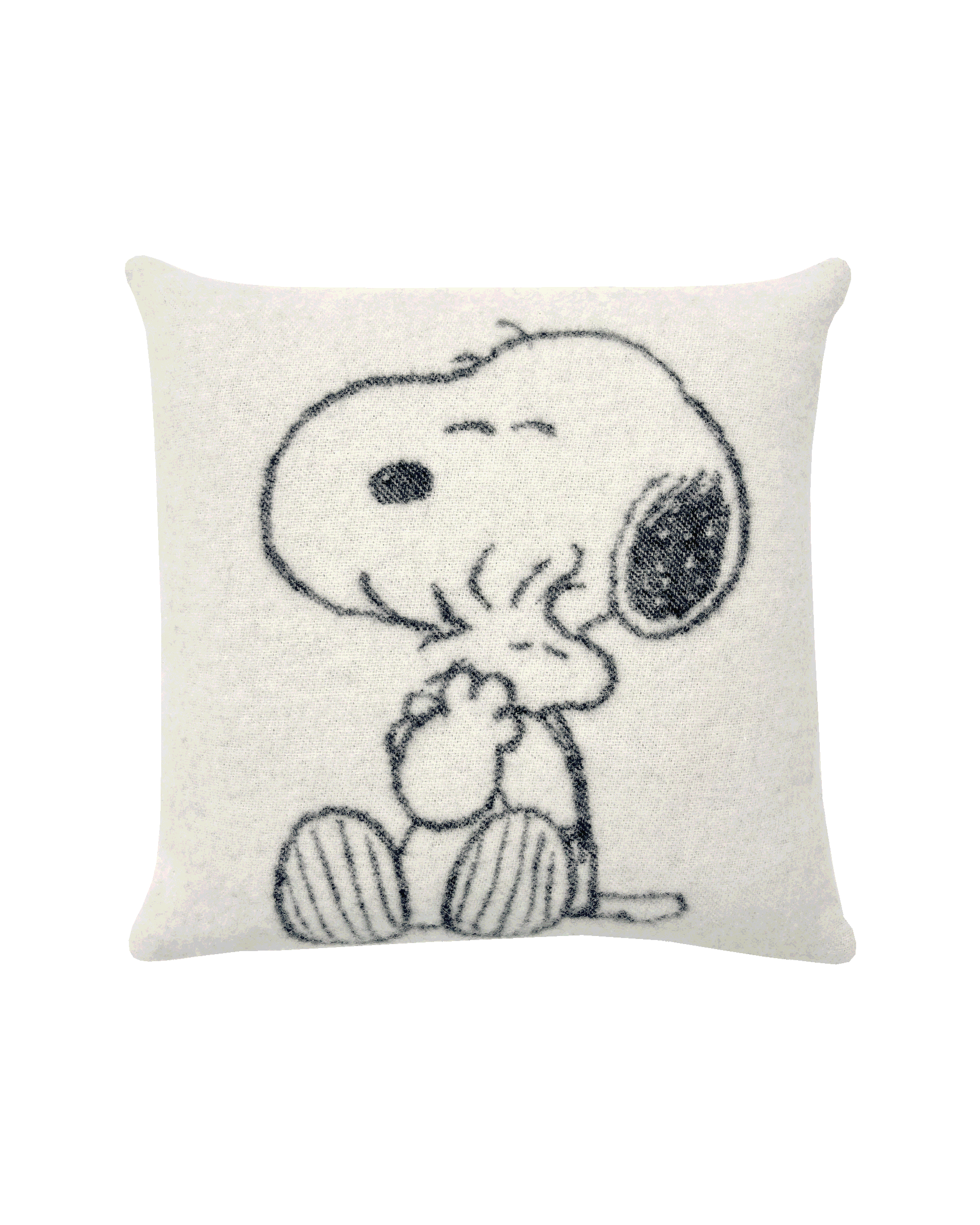 Maison Deux Peanuts Hug Wool Cushion Cover in White/Black – detail 2