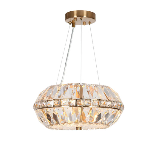 Peathlitberry 3 Light Brass Drum Chandelier - LNC Home