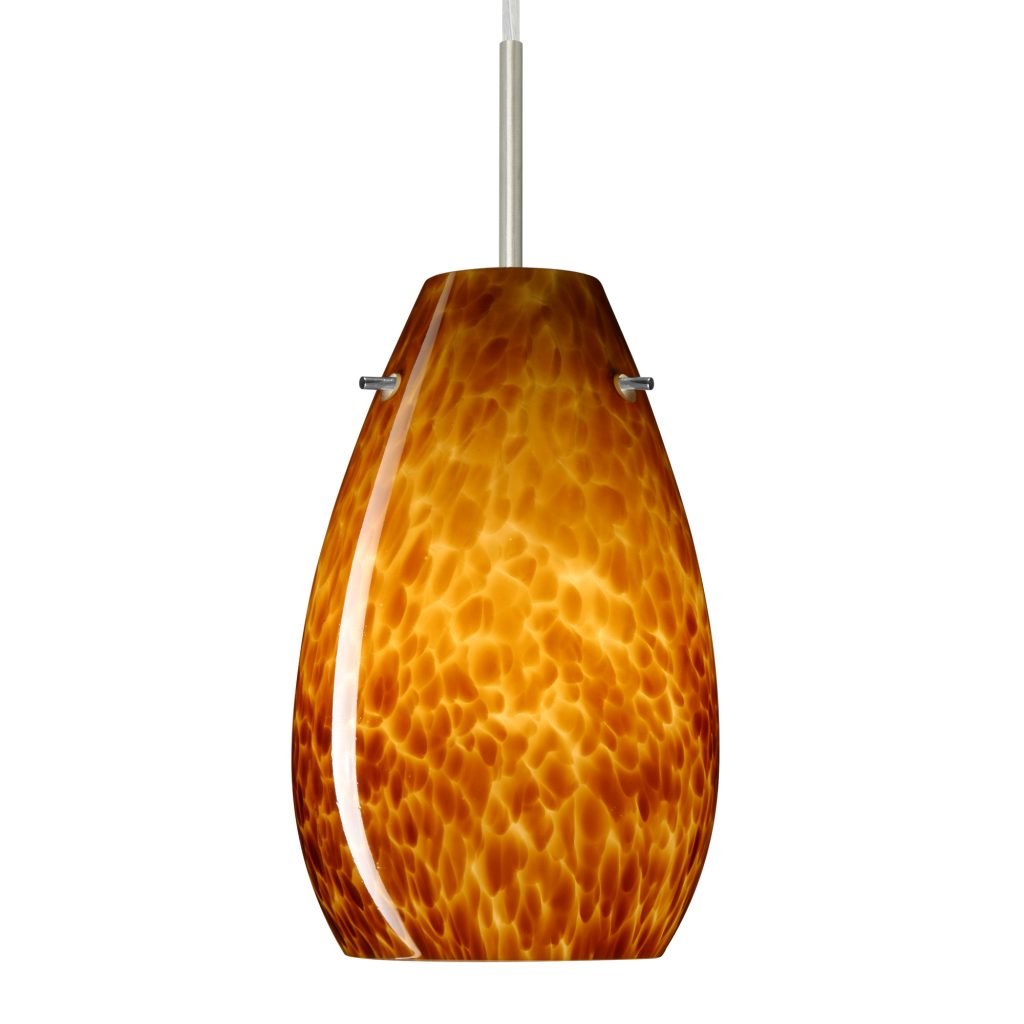 Amber Cloud blown glass mini pendant by Besa Lighting featuring warm ambient illumination for kitchens and dining areas