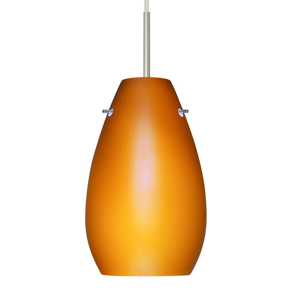 Modern Besa Pera 9 mini pendant with Amber Matte art glass shade and decorative indoor lighting
