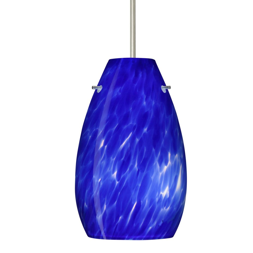 Besa Pera 9 pendant light with Blue Cloud handcrafted glass shade and contemporary indoor lighting design