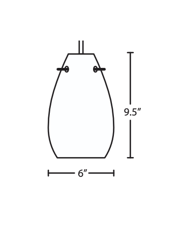 Besa Pera 9 glass pendant showing glass line drawing