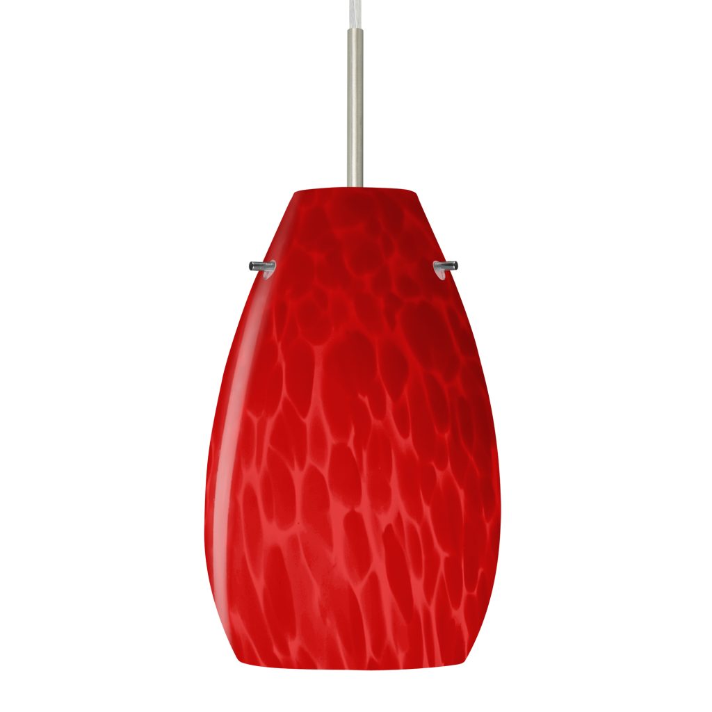 Modern Besa Pera 9 pendant featuring a handcrafted Red Cloud glass shade with warm ambient illumination
