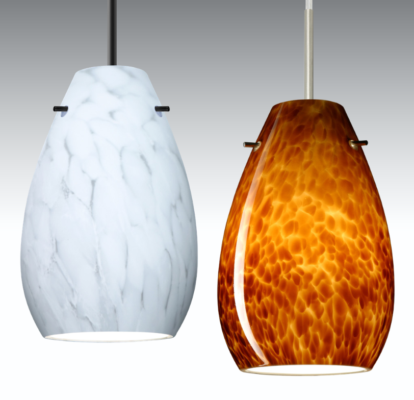 Besa Pera 9 pendant light with blown glass shade and premium metal finish for kitchens and dining rooms