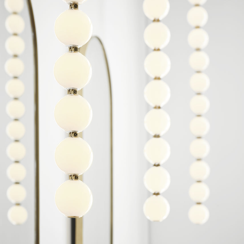 Visual Comfort Perle 48 Vertical Pendant High Ceilings Natural Brass