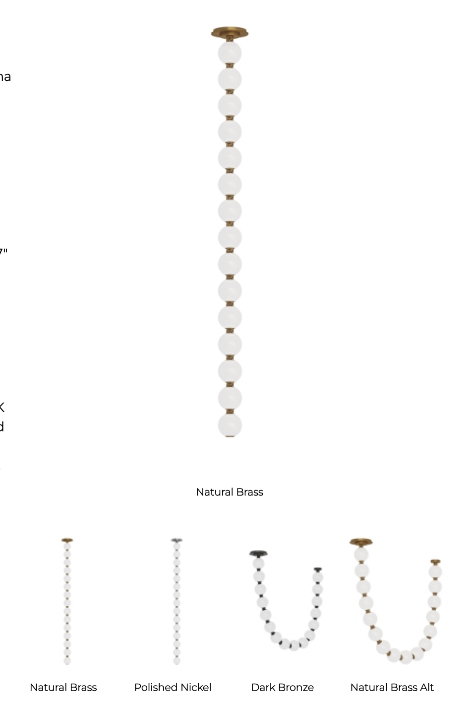 Perle 48 Vertical Pendant High Ceilings by Visual & Comfort & Co