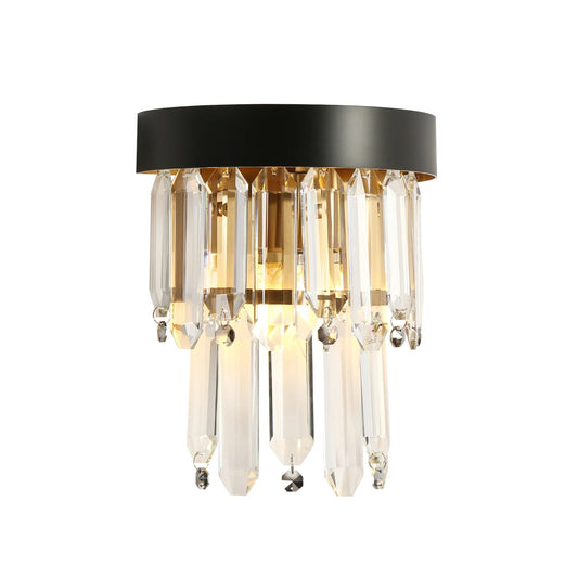 Phesonlaxy Black Brass Crystal Wall Sconce - LNC Home