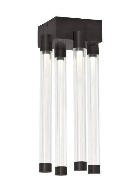 Visual Comfort Modern 4 Tube Led Flush Mount P Hobos 700Fmph Natural Brass