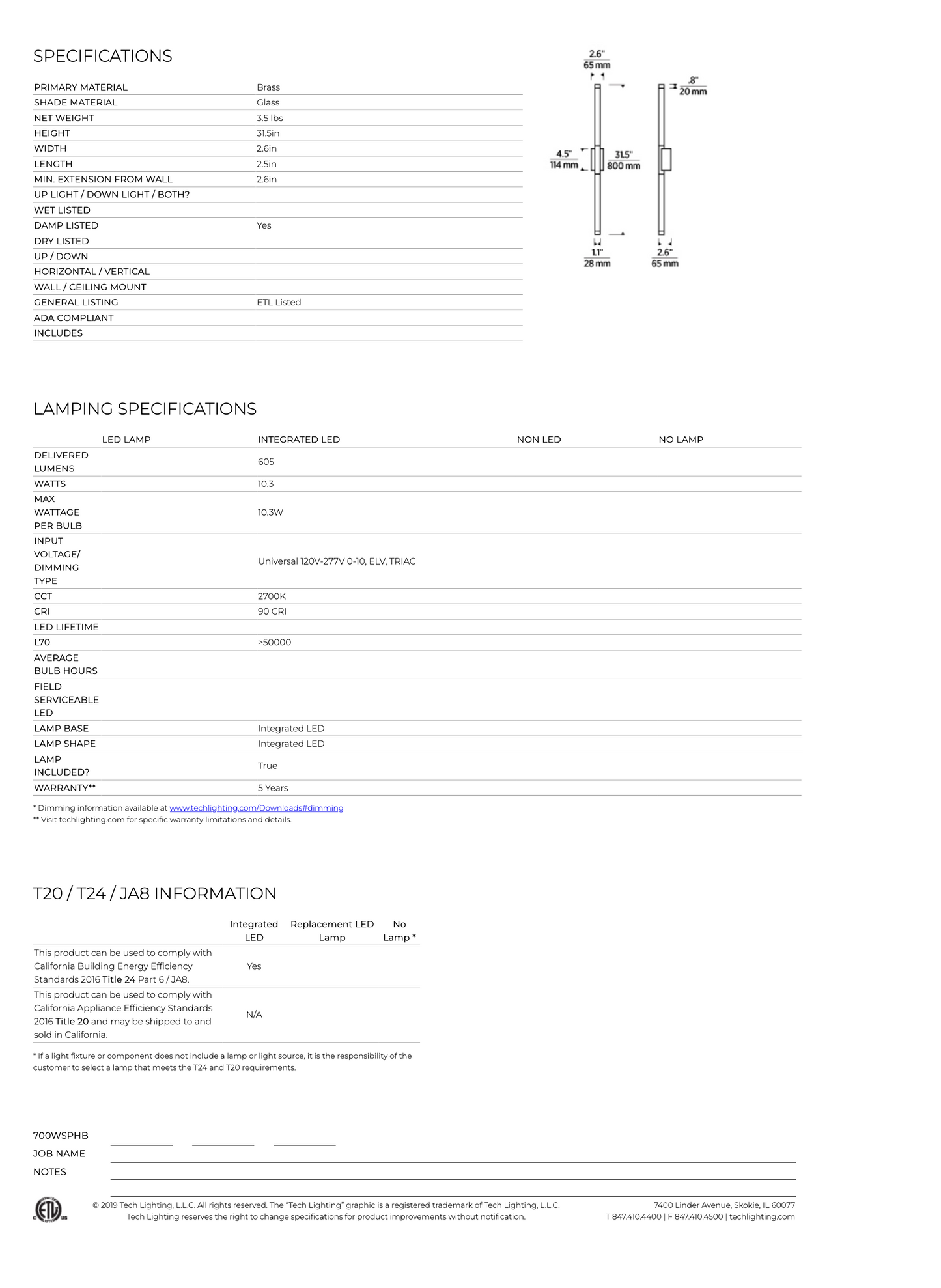 Visual Comfort Phobos 2 Light Wall Sconce 700Wsphb33 Modern Lighting Brass Glass 