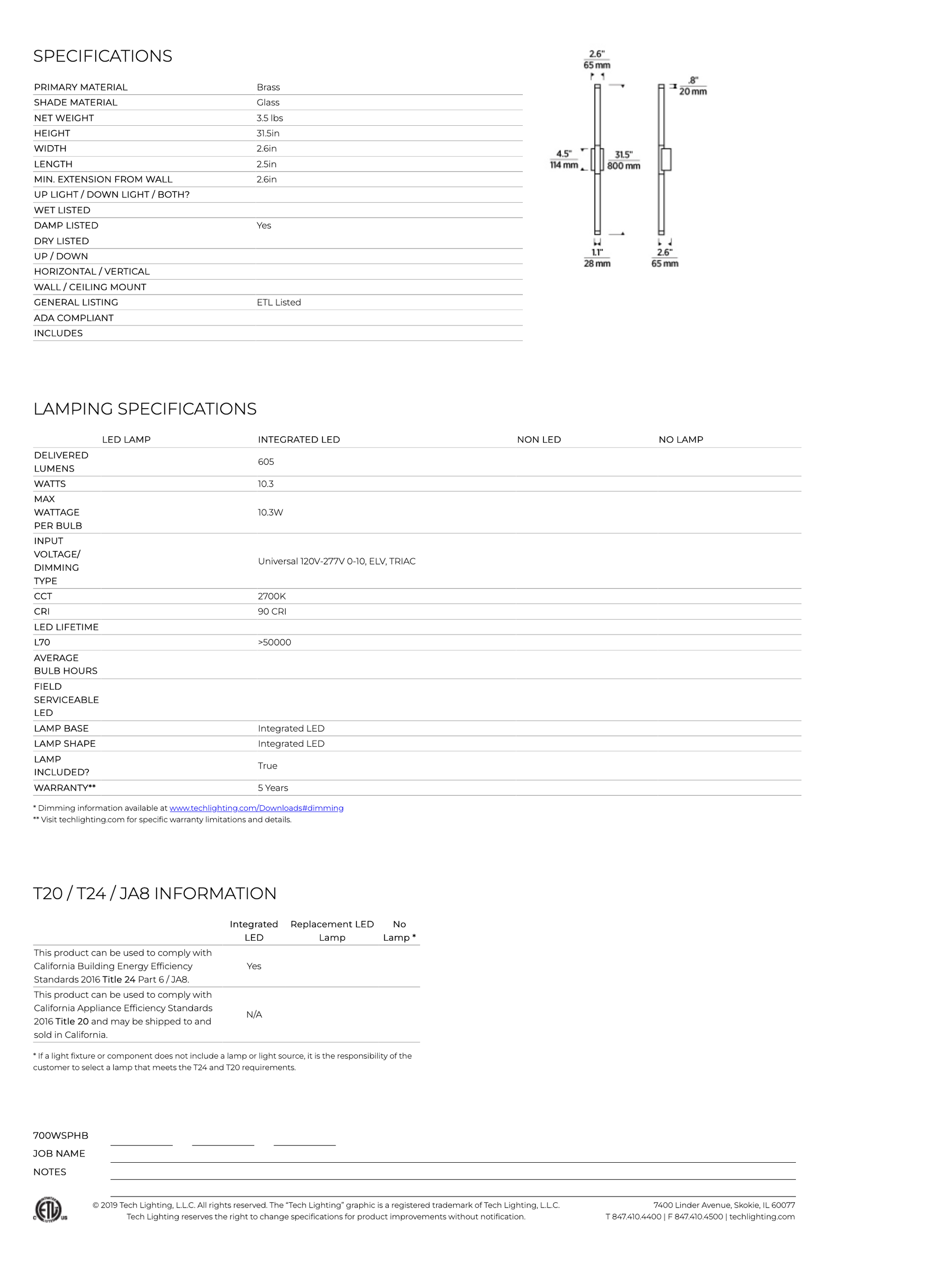 Visual Comfort Phobos 2 Light Wall Sconce 700Wsphb33 Modern Lighting Brass Glass 