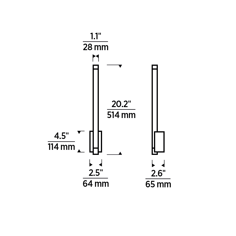 Visual Comfort Phobos 1 Light Led Wall Sconce Vertical Brass 700Wsphb21 