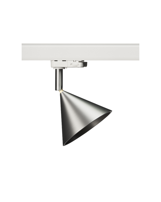 Pholc Apollo track spotlight by Broberg & Ridderstråle – Aluminum with White Adapter