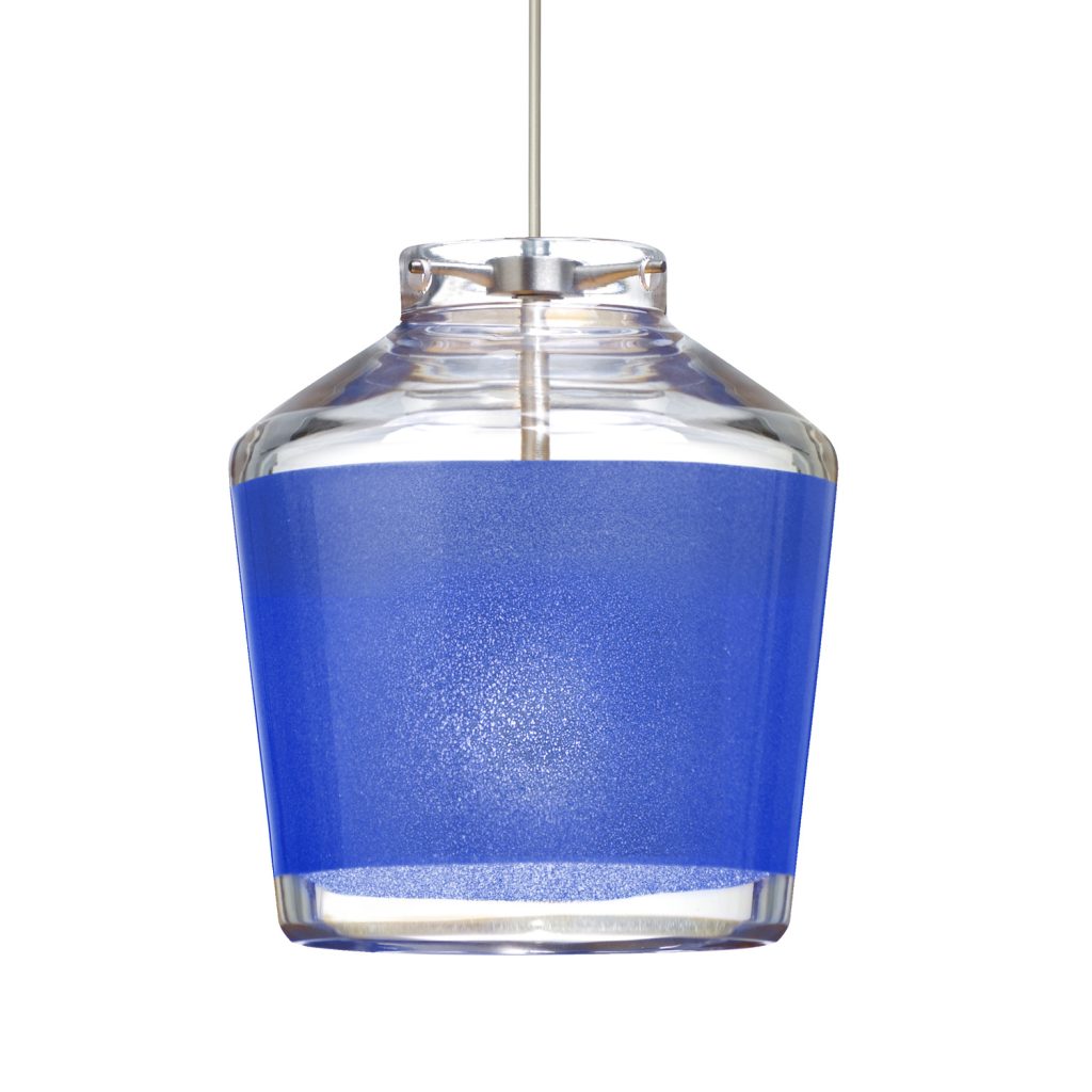 Blue Sand glass shade detail on the Besa Pica 6 low voltage pendant light