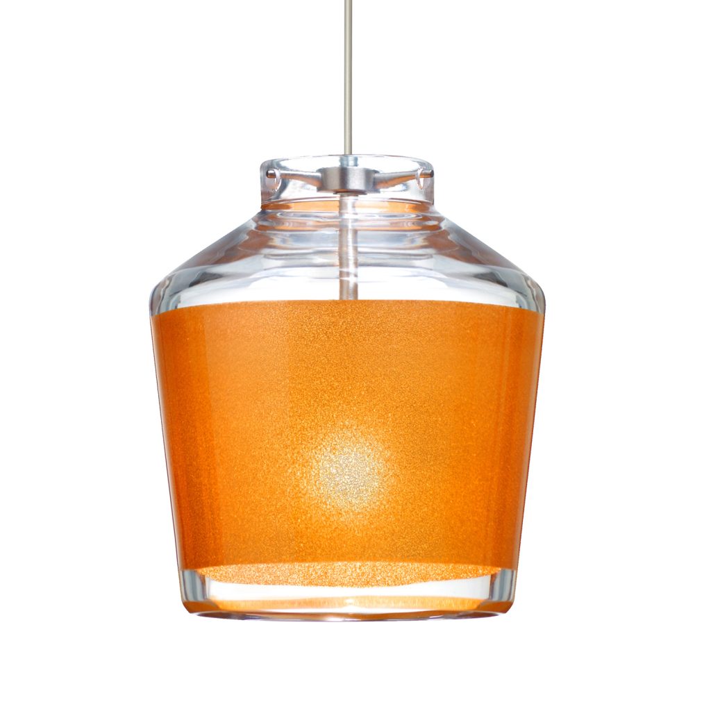 Besa Pica 6 Gold Sand mini pendant installed above a kitchen island