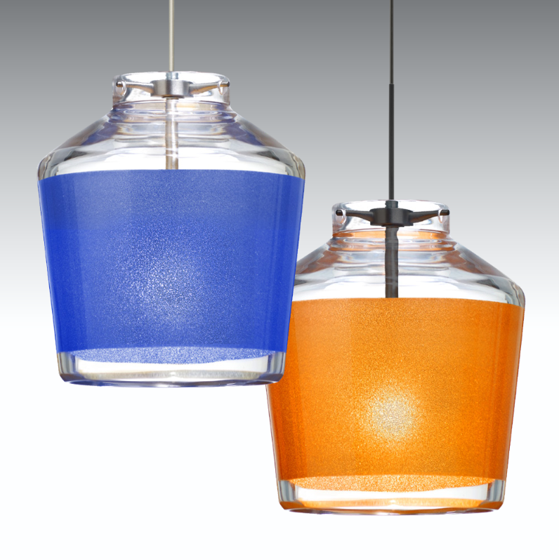 Handcrafted glass mini pendant from the Besa Pica 6 lighting collection
