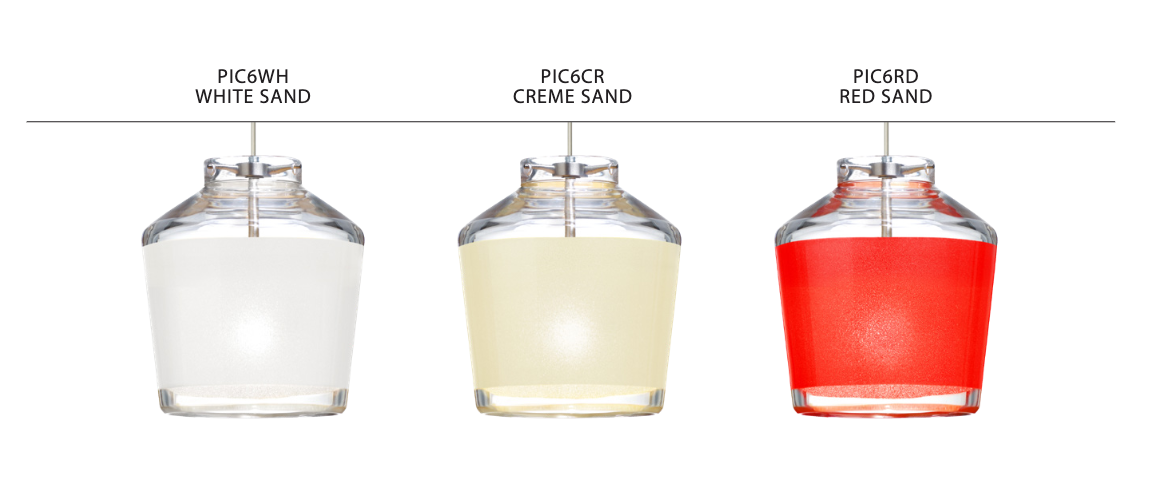 Contemporary Besa Pica 6 low voltage pendant light with artisan glass