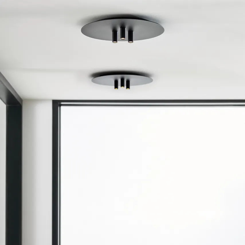 Ponte 16 Flush Mount Brass Or Black LED Ceiling Light by Visual & Comfort & Co