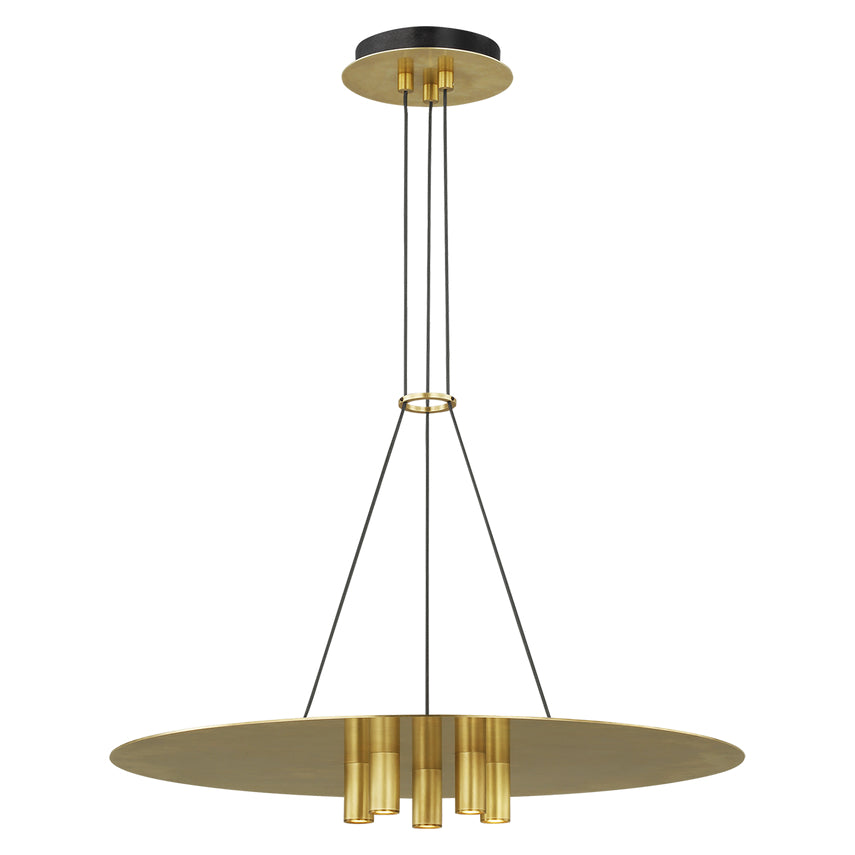 Visual Comfort Ponte 22 Inch Brass Led Pendant Light Modern Home Office 