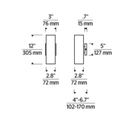 12-inch LED Wall Sconce IP65 Glass by Visual & Comfort & Co