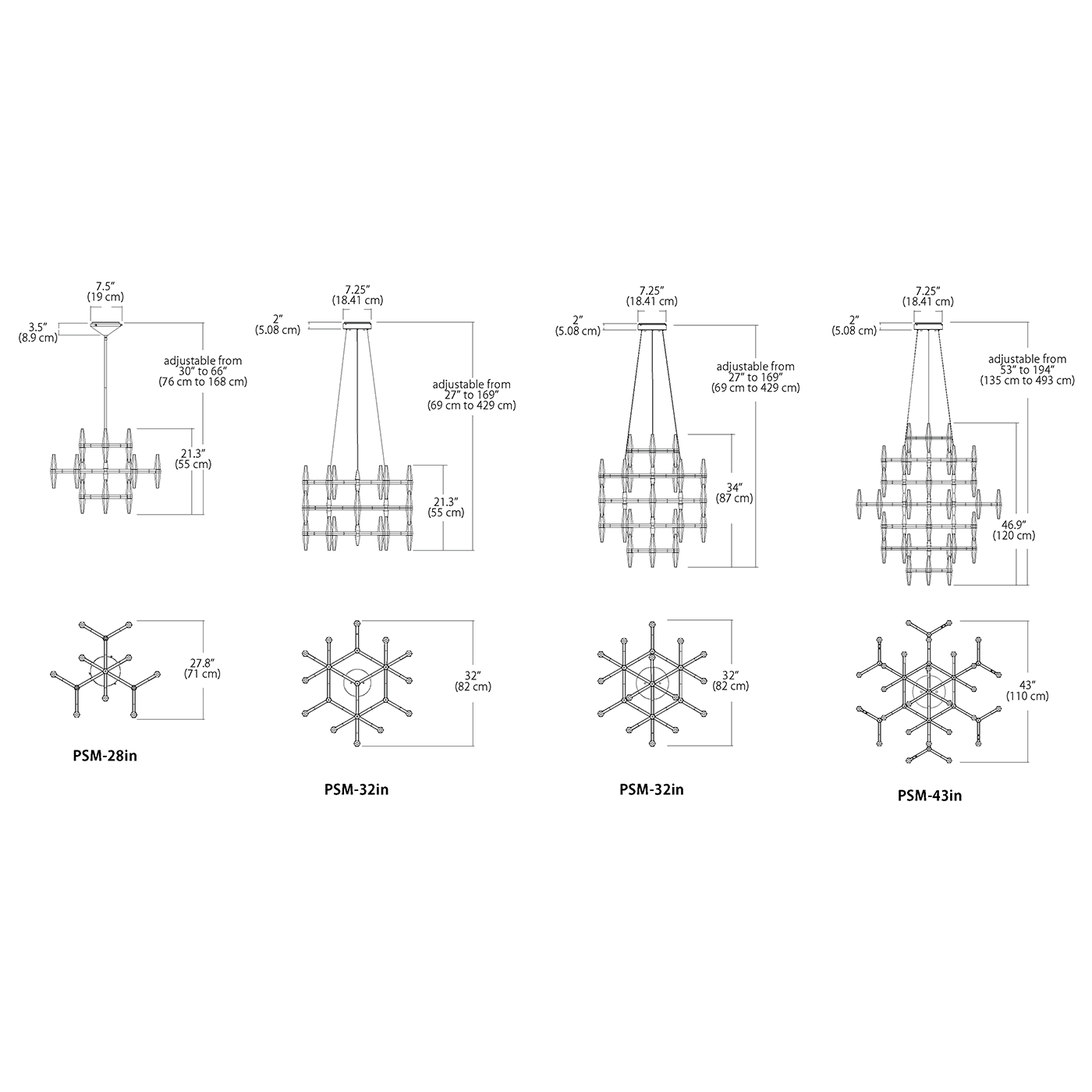 BlackJack Lighting Prism Multi Tier Chandelier