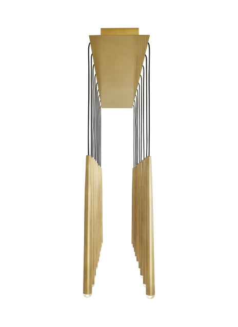 Visual Comfort Pylon 18 Light Chandelier Natural Brass