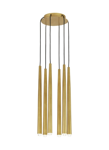 Visual Comfort Pylon 6 Light Chandelier Nightshade Black