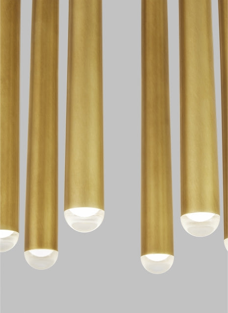 Visual Comfort Pylon 6 Light Chandelier Natural Brass