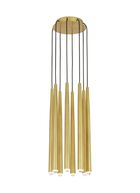 Visual Comfort Pylon 8 Light Chandelier Nightshade Black