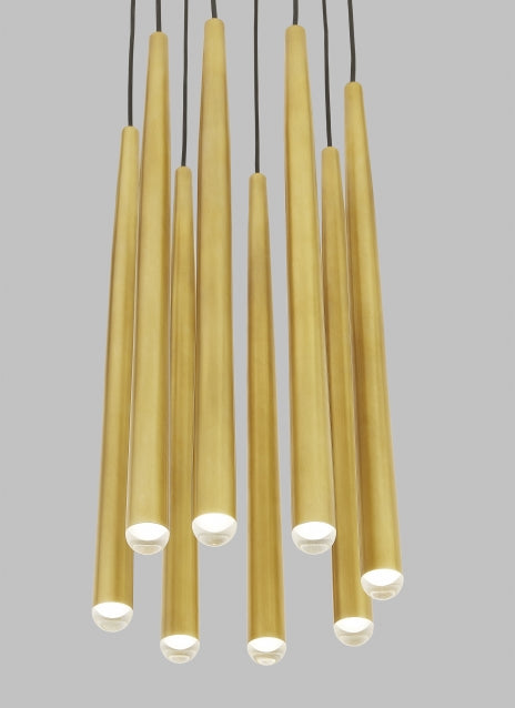 Visual Comfort Pylon 8 Light Chandelier Natural Brass