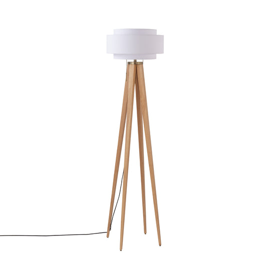 Quattro Floor Lamp, Coronado Linen Shade by Nova of California, Natural Ash – view 1