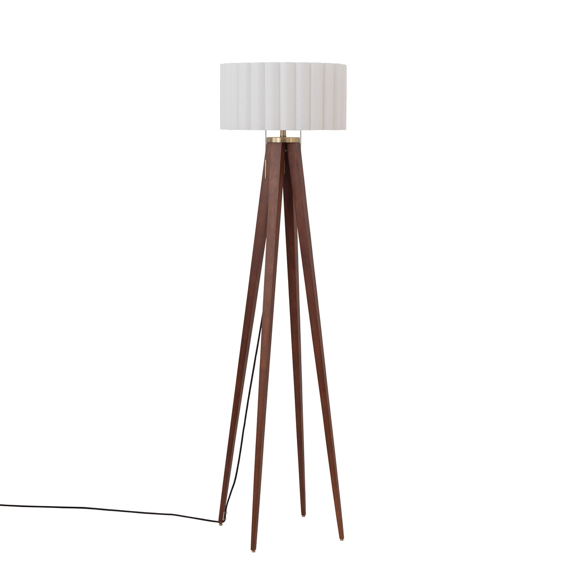 Quattro Floor Lamp, Scallop Shade by Nova of California, Dark Walnut – view 1