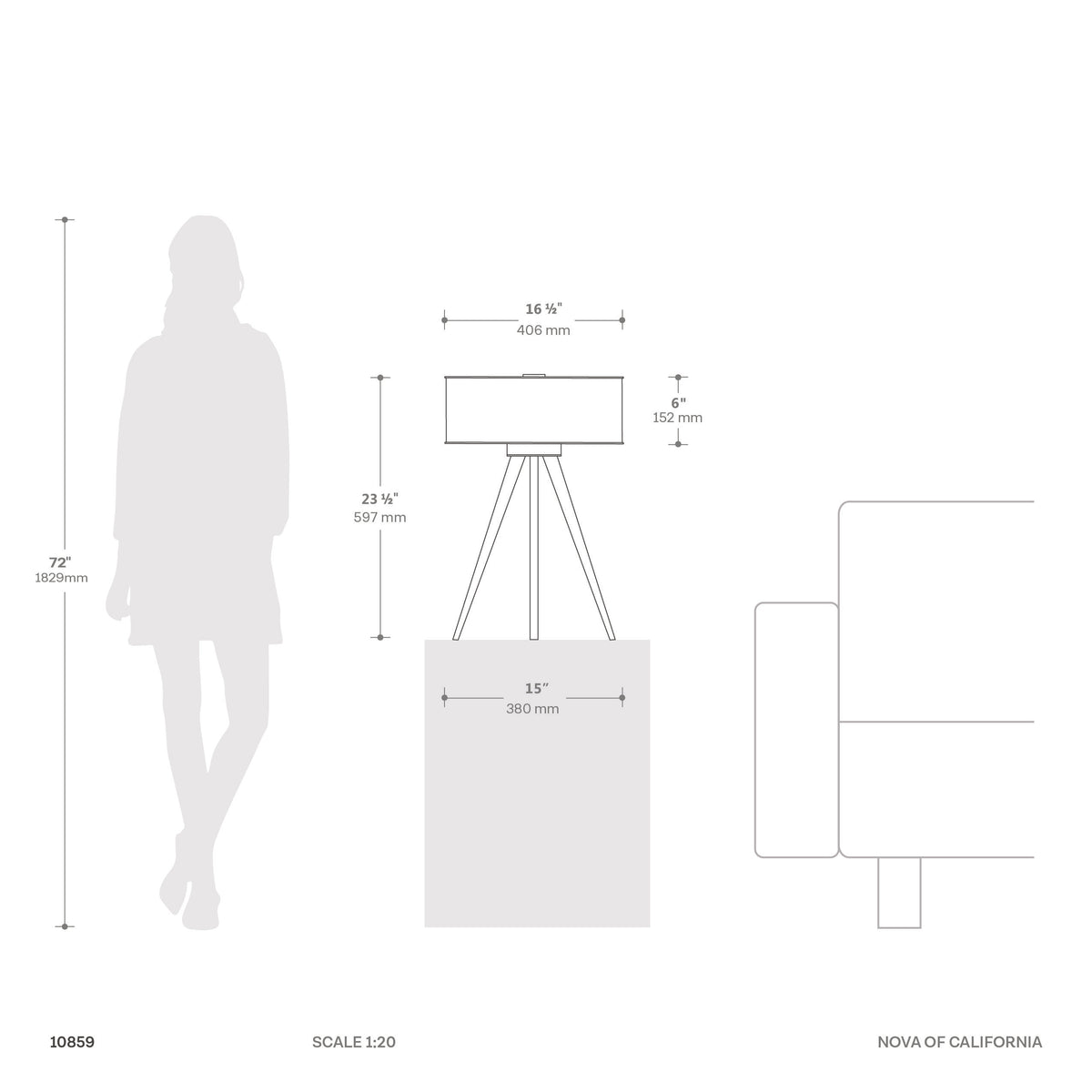 Quattro Table Lamp by Nova of California – view 8