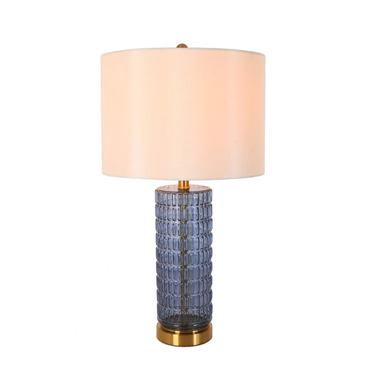 Quintilian Fabric Shade Blue Table Lamp - LNC Home