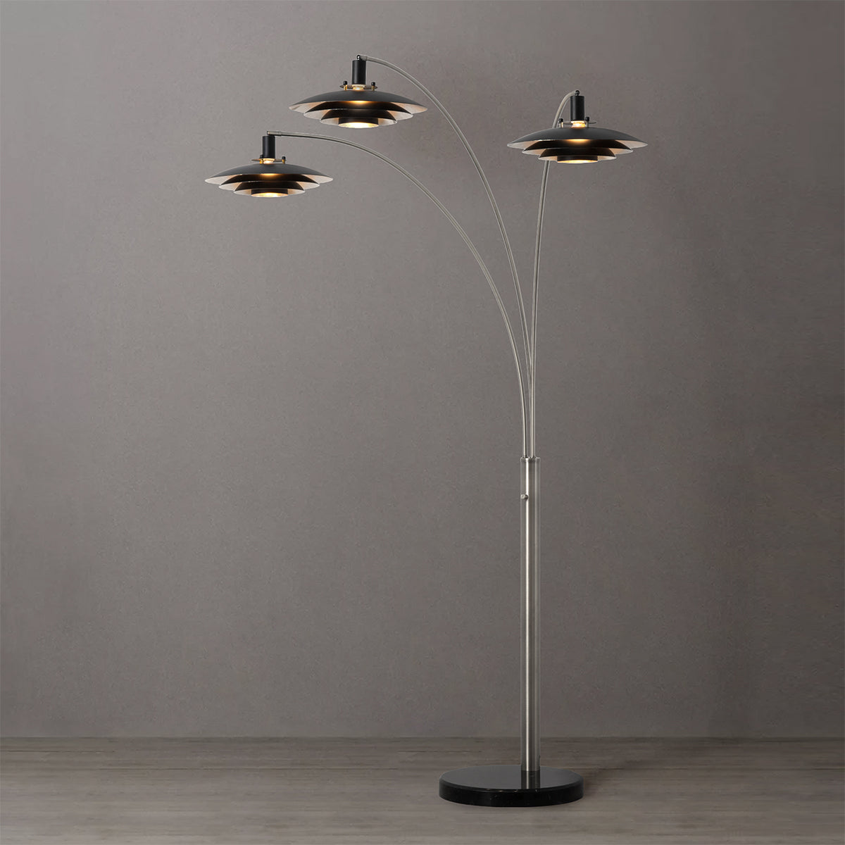 Rancho Mirage 3-Light Arc Floor Lamp, 84" by Nova of California – view 5