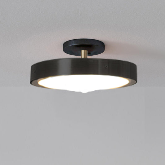 Redondo Semi Flush Mount Ceiling Light Matte Black Weathered Brass 3617727Mb by Nova California