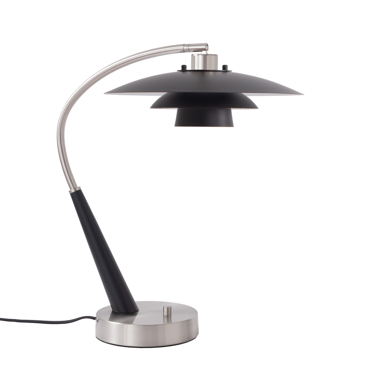 Rancho Mirage Boomerang Table Lamp by Nova of California, Matte Black/Silver – view 1