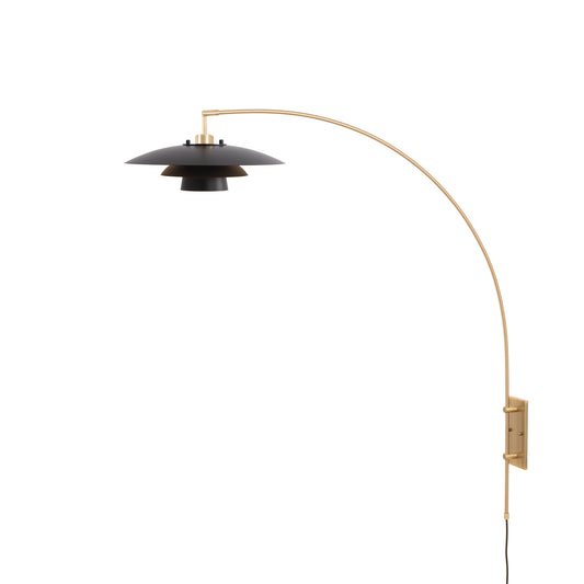 Rancho Mirage Wall Mounted Arc Lamp by Nova of California, Matte Black/Gold – view 1