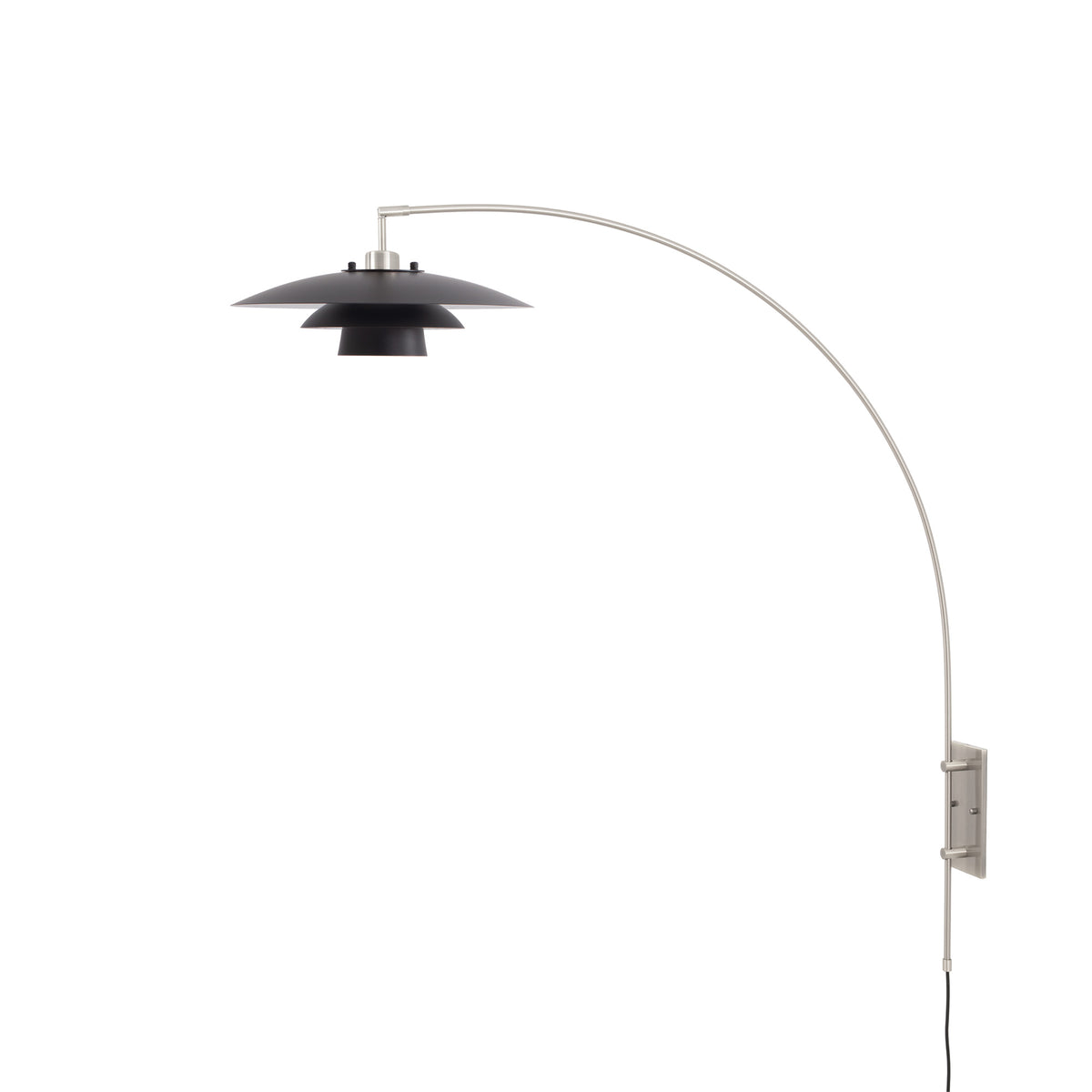 Rancho Mirage Wall Mounted Arc Lamp by Nova of California, Matte Black/Silver – view 6