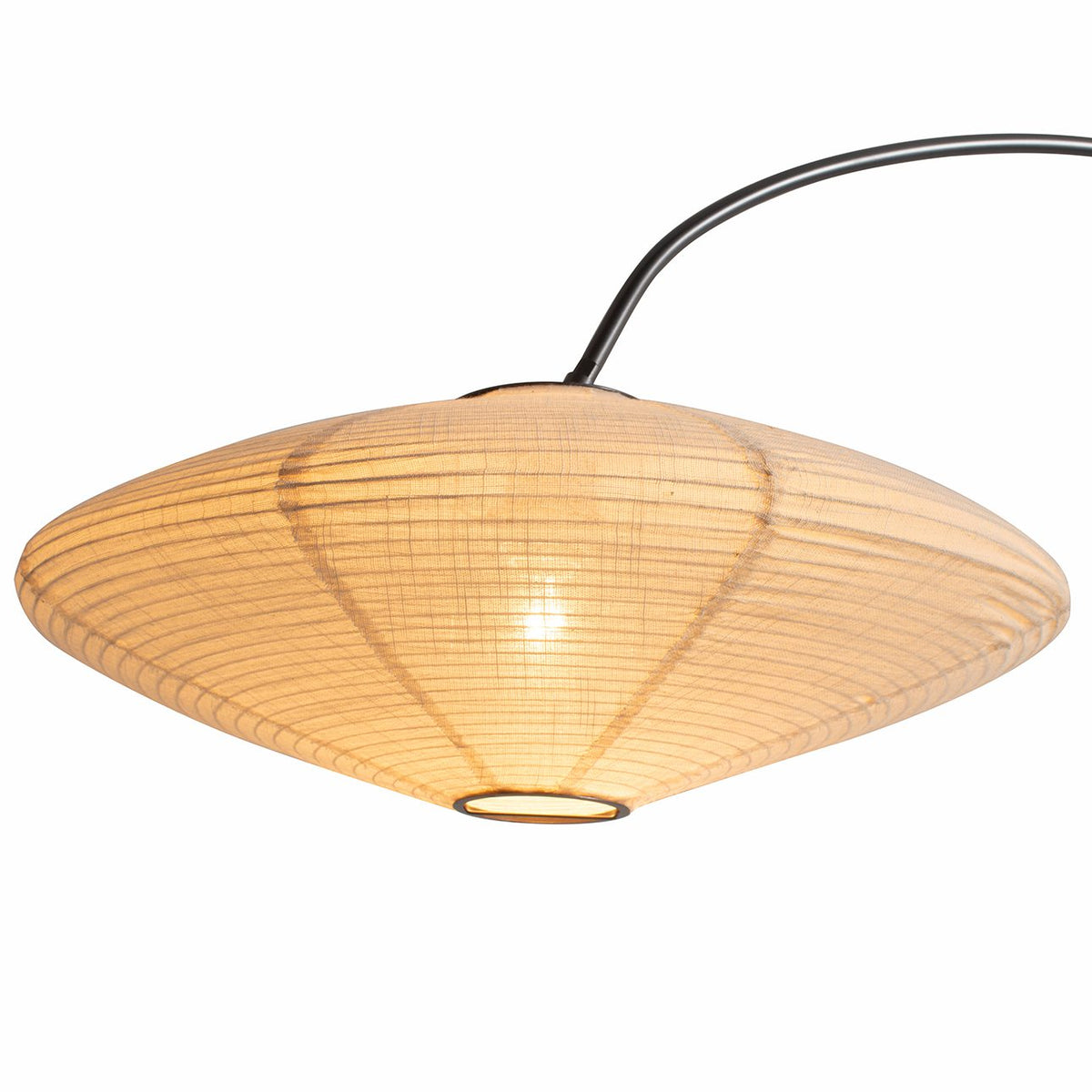 Roswell Arched Floor Lamp with Shinpuru-sa Linen Fabric Shade by Nova of California – view 5