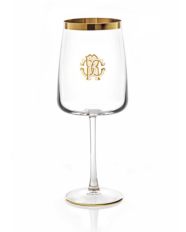 Roberto Cavalli Home New Monogram Gold water goblet