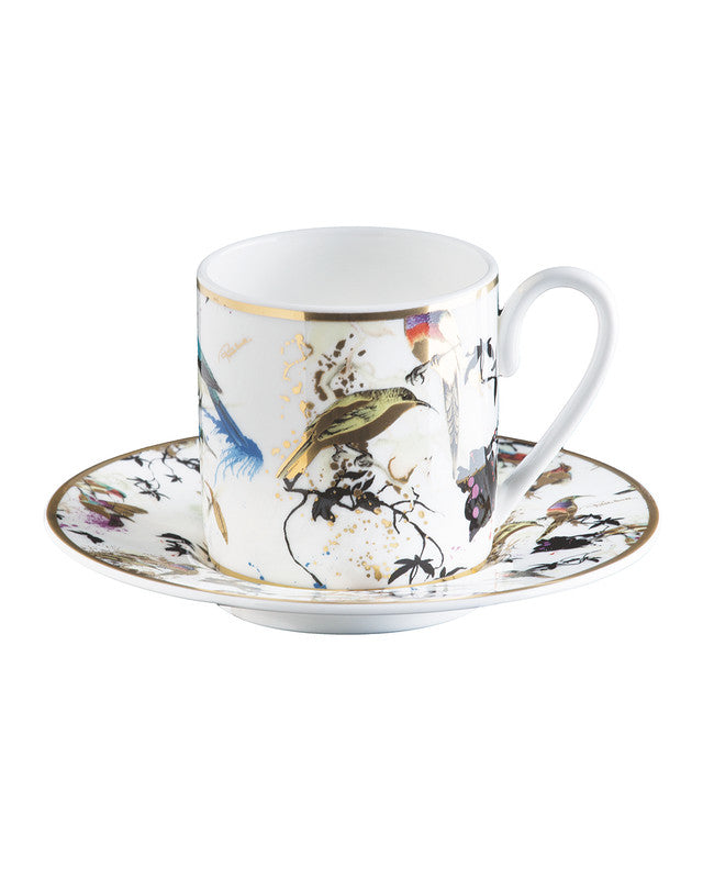 Roberto Cavalli Home Garden's Birds coffee cups & saucers