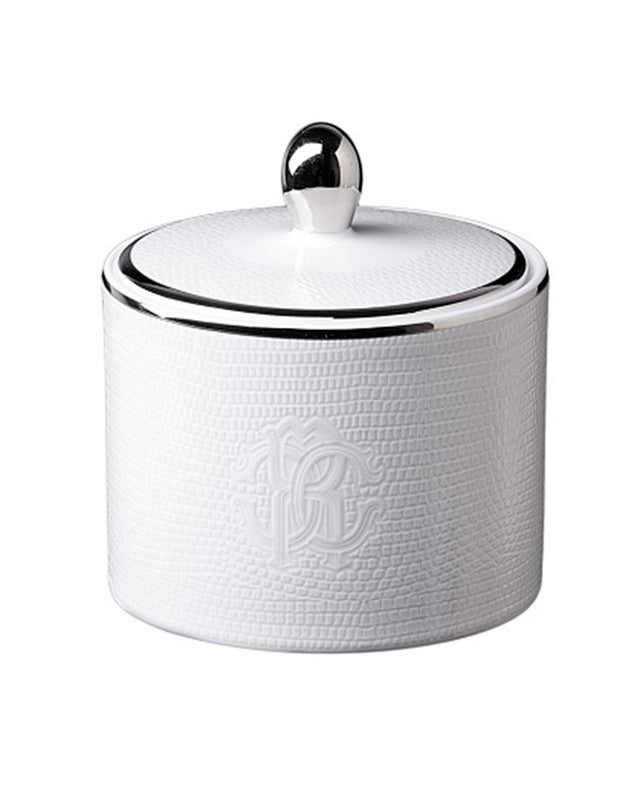 Roberto Cavalli Home Lizard Platinum sugar pot