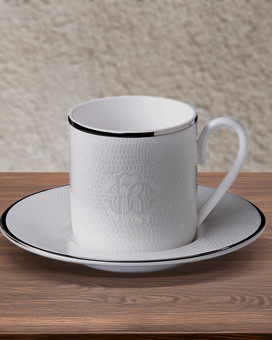 Roberto Cavalli Home Lizard Platinum coffee cups & saucers – photo 2