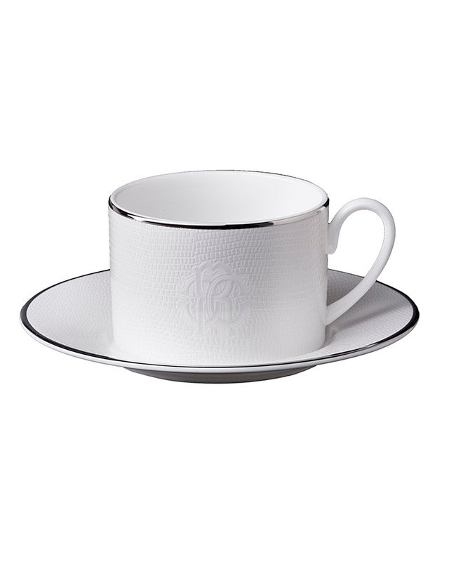 Roberto Cavalli Home Lizard Platinum tea cups & saucers