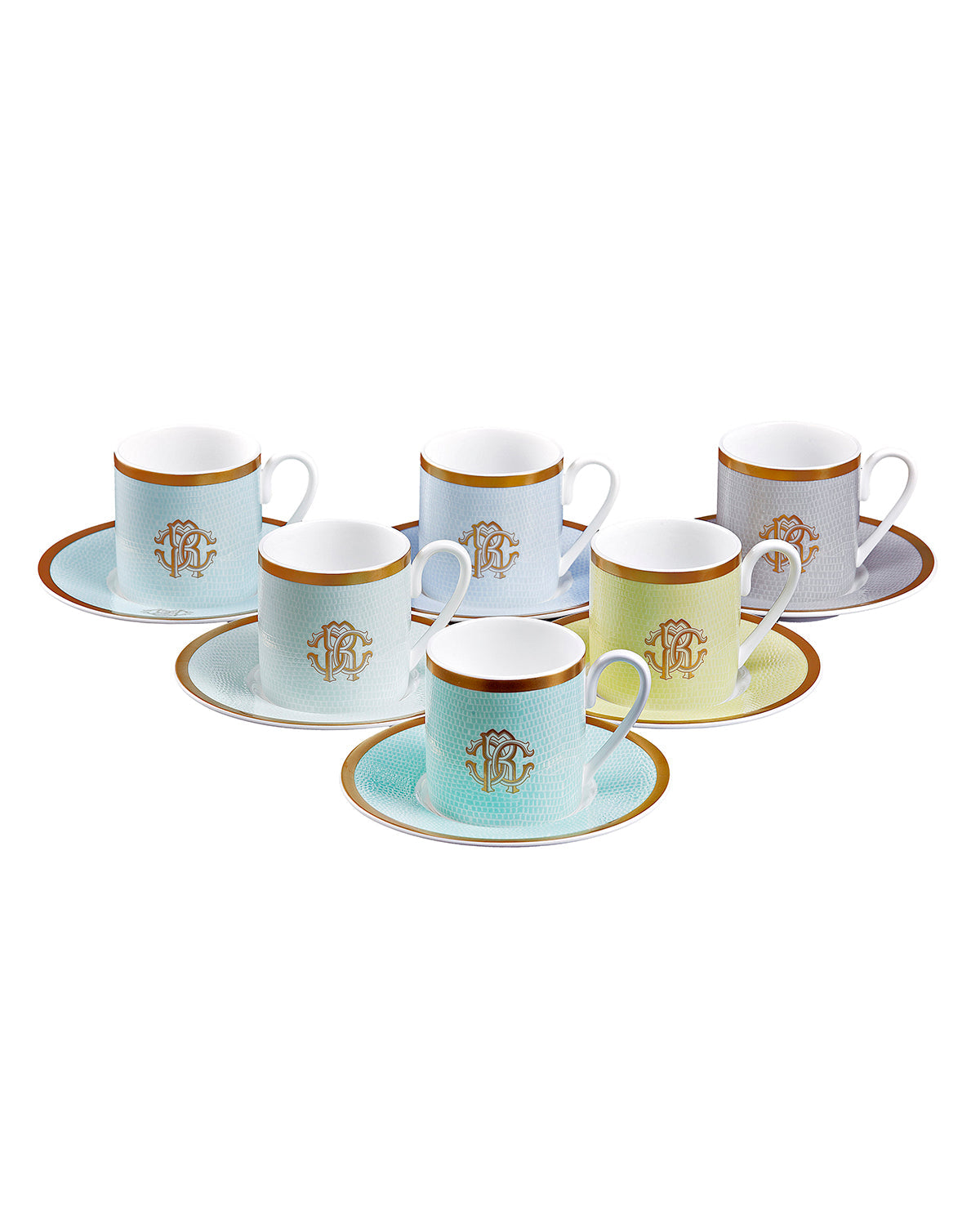 Roberto Cavalli Home Lizzard Sunrise coffee cups & saucers